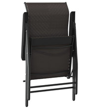 Gartenstühle 2 Stk. Klappbar Schwarz Kaffeebraun Poly Rattan