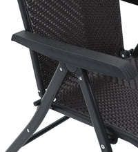 Gartenstühle 2 Stk. Klappbar Schwarz Kaffeebraun Poly Rattan