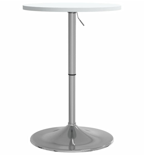 Bartisch Weiß 50x50x90 cm Holzwerkstoff Verchromter Stahl