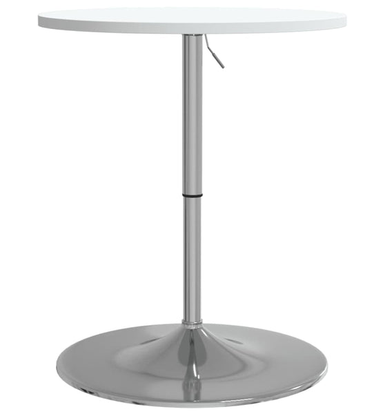 Bartisch Weiß 60x60x90 cm Holzwerkstoff Verchromter Stahl