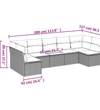 7-tlg. Garten-Sofagarnitur mit Kissen Braun Poly Rattan