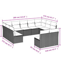 11-tlg. Garten-Sofagarnitur mit Kissen Beige Poly Rattan