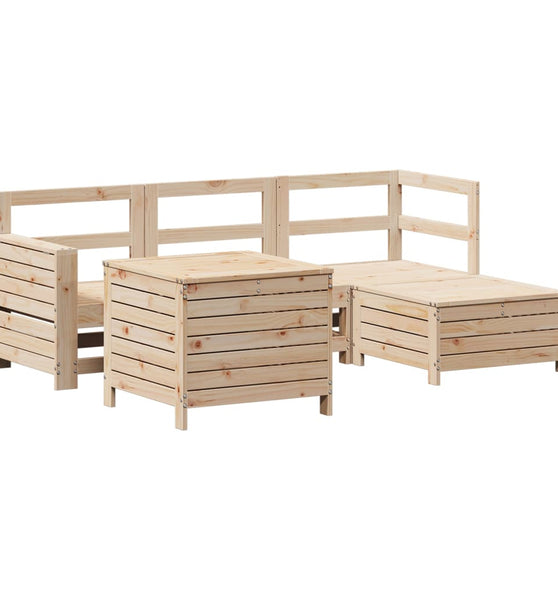 5-tlg. Garten-Sofagarnitur Massivholz Kiefer