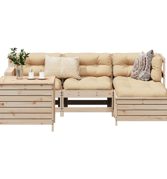 5-tlg. Garten-Sofagarnitur Massivholz Kiefer