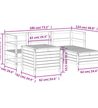 5-tlg. Garten-Sofagarnitur Massivholz Kiefer