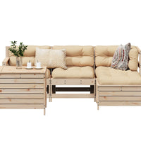 5-tlg. Garten-Sofagarnitur Massivholz Kiefer