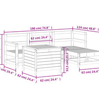 5-tlg. Garten-Sofagarnitur Massivholz Kiefer