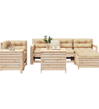 7-tlg. Garten-Sofagarnitur Massivholz Kiefer