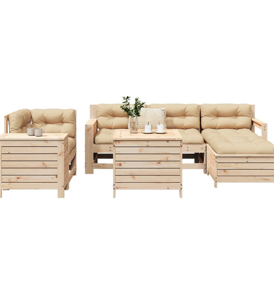 7-tlg. Garten-Sofagarnitur Massivholz Kiefer