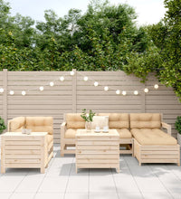 7-tlg. Garten-Sofagarnitur Massivholz Kiefer
