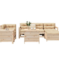 7-tlg. Garten-Sofagarnitur Massivholz Kiefer