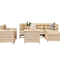 7-tlg. Garten-Sofagarnitur Massivholz Kiefer