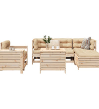 7-tlg. Garten-Sofagarnitur Massivholz Kiefer