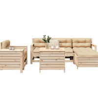 7-tlg. Garten-Sofagarnitur Massivholz Kiefer