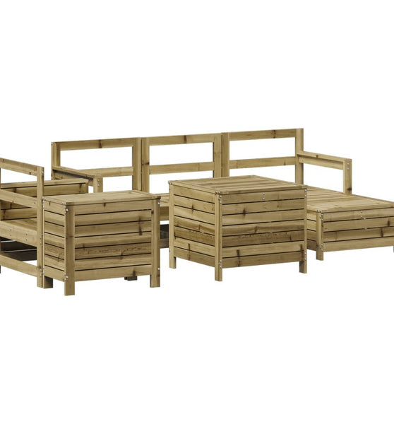 7-tlg. Garten-Sofagarnitur Kiefernholz Imprägniert