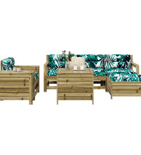 7-tlg. Garten-Sofagarnitur Kiefernholz Imprägniert