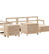 7-tlg. Garten-Sofagarnitur Massivholz Kiefer