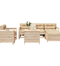 7-tlg. Garten-Sofagarnitur Massivholz Kiefer