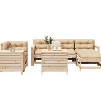 7-tlg. Garten-Sofagarnitur Massivholz Kiefer