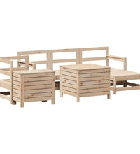 7-tlg. Garten-Sofagarnitur Massivholz Kiefer