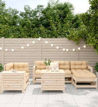 7-tlg. Garten-Sofagarnitur Massivholz Kiefer