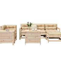 7-tlg. Garten-Sofagarnitur Massivholz Kiefer