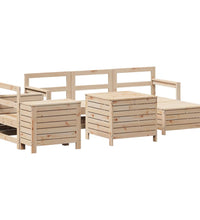 7-tlg. Garten-Sofagarnitur Massivholz Kiefer