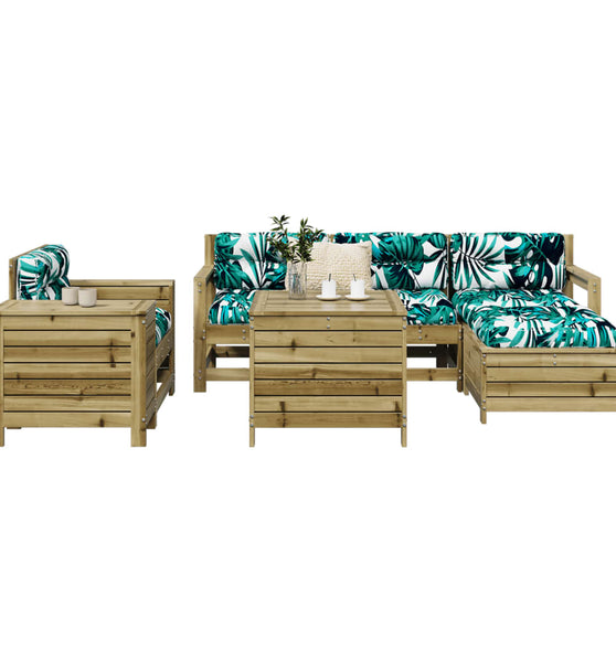 7-tlg. Garten-Sofagarnitur Kiefernholz Imprägniert