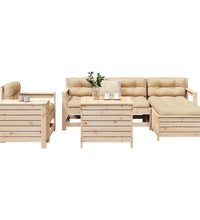 7-tlg. Garten-Sofagarnitur Massivholz Kiefer