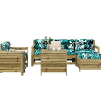 7-tlg. Garten-Sofagarnitur Kiefernholz Imprägniert