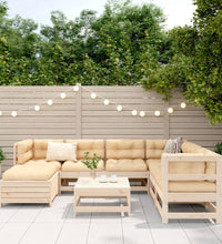 8-tlg. Garten-Sofagarnitur Massivholz Kiefer