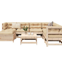 8-tlg. Garten-Sofagarnitur Massivholz Kiefer