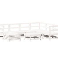 8-tlg. Garten-Sofagarnitur Weiß Massivholz Kiefer