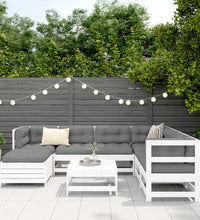 8-tlg. Garten-Sofagarnitur Weiß Massivholz Kiefer