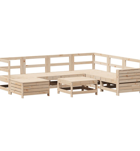 8-tlg. Garten-Sofagarnitur Massivholz Kiefer