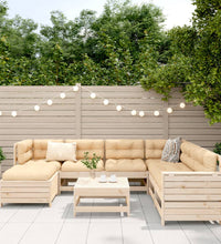 8-tlg. Garten-Sofagarnitur Massivholz Kiefer