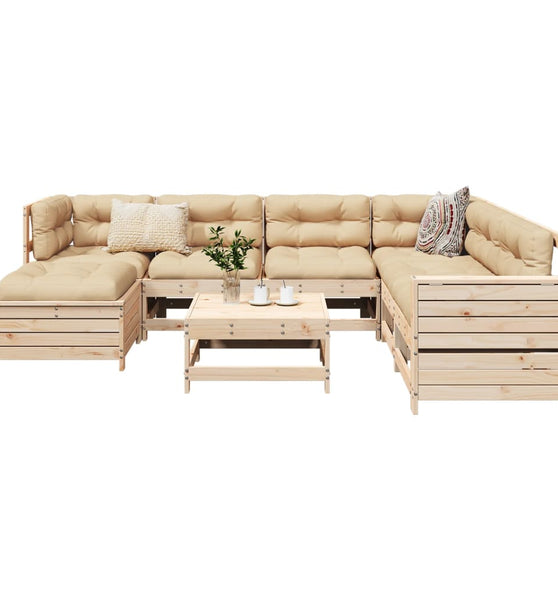 8-tlg. Garten-Sofagarnitur Massivholz Kiefer