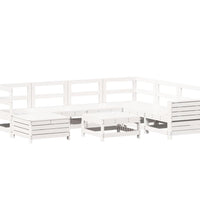 8-tlg. Garten-Sofagarnitur Weiß Massivholz Kiefer