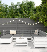 8-tlg. Garten-Sofagarnitur Weiß Massivholz Kiefer