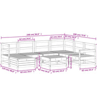 8-tlg. Garten-Sofagarnitur Massivholz Kiefer