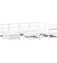 8-tlg. Garten-Sofagarnitur Weiß Massivholz Kiefer