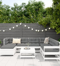 8-tlg. Garten-Sofagarnitur Weiß Massivholz Kiefer