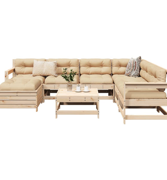 8-tlg. Garten-Sofagarnitur Massivholz Kiefer