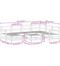 8-tlg. Garten-Sofagarnitur Massivholz Kiefer