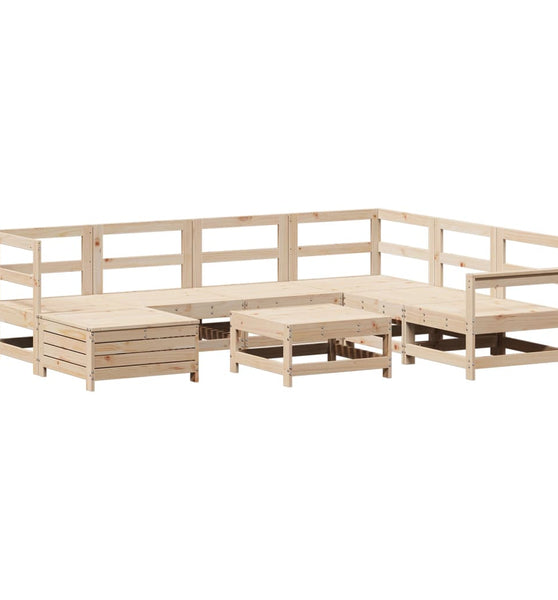 8-tlg. Garten-Sofagarnitur Massivholz Kiefer