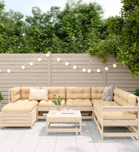 8-tlg. Garten-Sofagarnitur Massivholz Kiefer