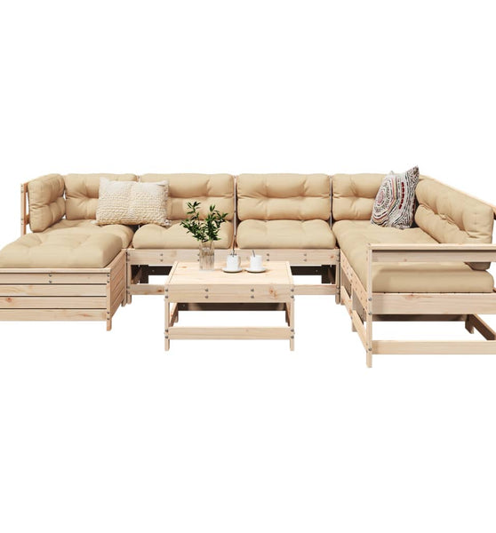 8-tlg. Garten-Sofagarnitur Massivholz Kiefer