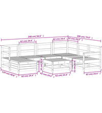 8-tlg. Garten-Sofagarnitur Massivholz Kiefer