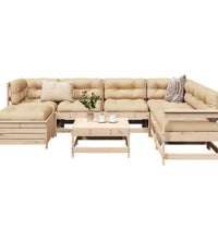 8-tlg. Garten-Sofagarnitur Massivholz Kiefer