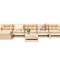 7-tlg. Garten-Lounge-Set Massivholz Kiefer